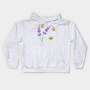 Happy flowers and cute little bees. Kids Hoodie